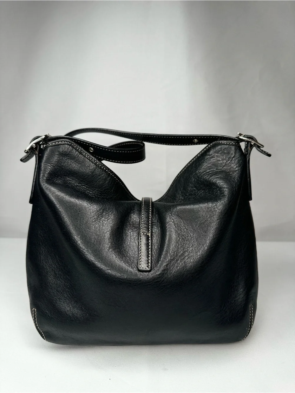 Coach Soho Black Leather Buckle Hobo Shoulder Bag